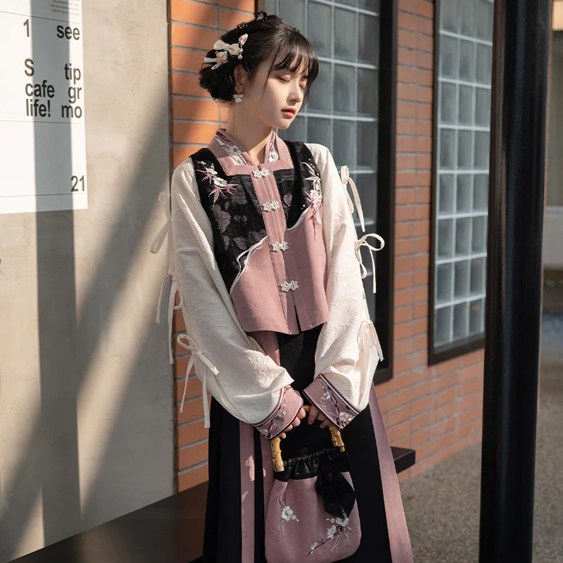 

Женская традиционная повседневная одежда, платье принцессы династии Мин, праздничные костюмы для народных танцев, выступлений DQL7922