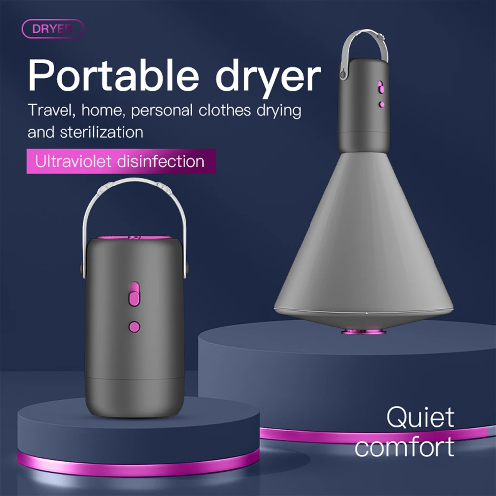 Portable Clothes Dryer Multifunctional Travel Mini UV Mute Electric Heating Drying Cloudy Days with Warm Quilt Drying Shoes Tube