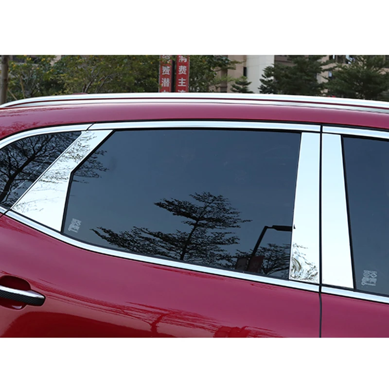 For MG HS EHS 2018-2022 6Pcs Exterior Chrome Car Window Door Column B C Pillars Posts Cover Trim Stainless Steel Sticker Styling images - 6