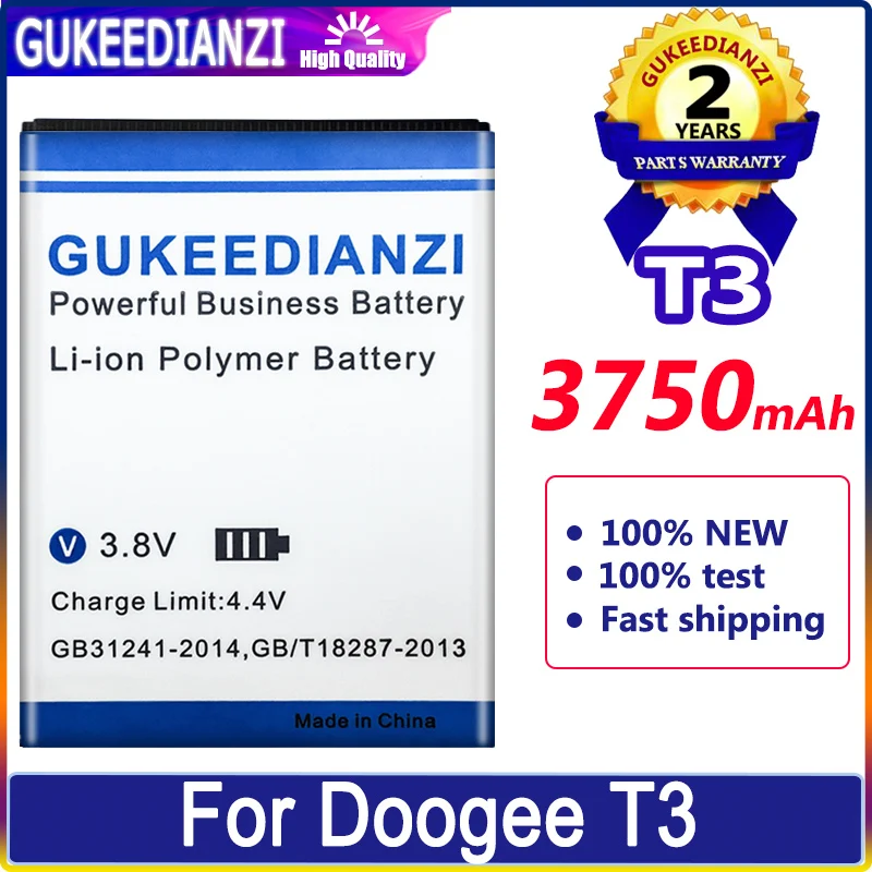 

3750mAh Mobile Phone Backup Battery For DOOGEE T3 High Capacity Replacement Battery Li-polym Bateria