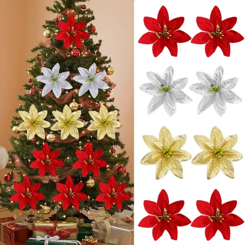 Искусственные шелковые головки красного золота с зажимом 14 см