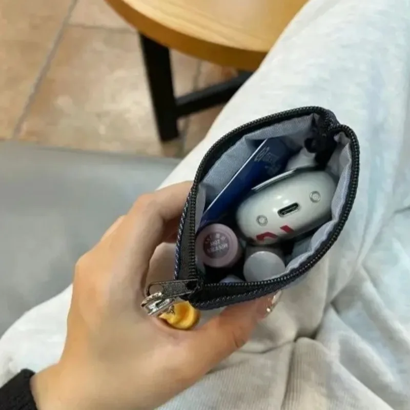 Женская джинсовая сумка для макияжа в стиле аниме милая вместительная хранения