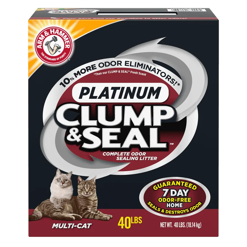 

Hammer Clump Seal Multi-Cat Complete Odor Sealing Clumping Cat Litter, 14 Days of Odor Control 40lb Kitten Kitty litter box Do