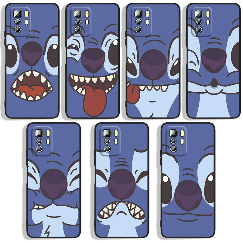 

Animation Stitch Disney Phone Case For Xiaomi Redmi Note 10 10S 10T 10ProMax 11 11S 11T 11E Lite Pro 5G 4G Black luxury Silicone
