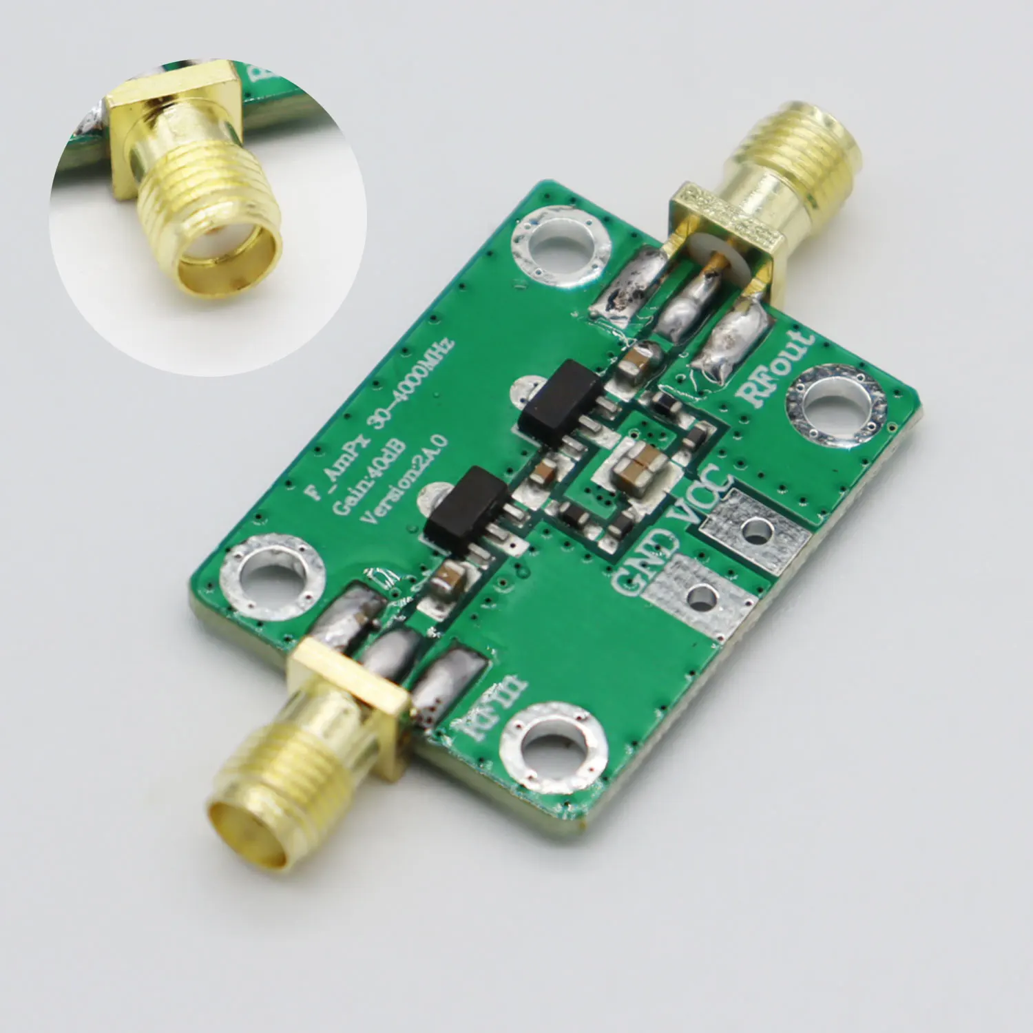 NEW 30-4000mhz RF Wideband Amplifier Gain 40dB Low Noise LNA Board Modules DC 5V 50Ω for FM HF VHFf/UHF |