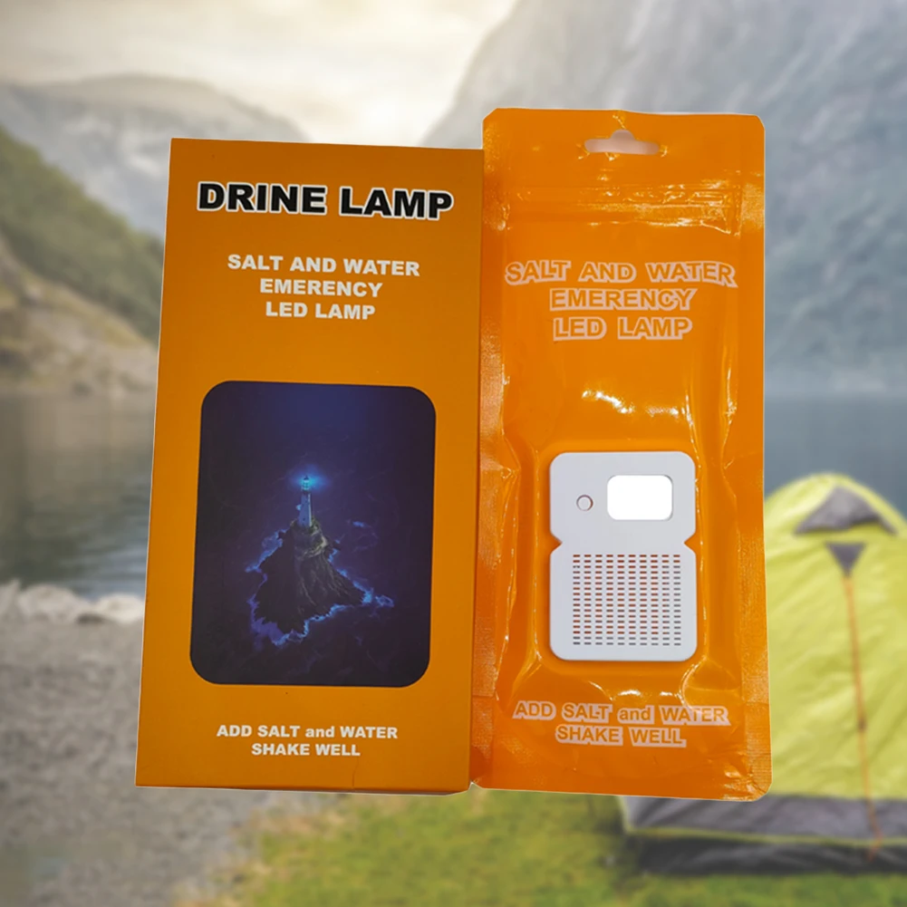 

LED Salt Water Emergency Lamp 50LM Portable Salt Water Lights Waterproof Reusable Travel Supplies for Car Outdoor Beach