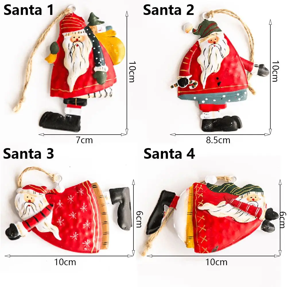 Рождественская подвеска металлический окрашенный Санта-Клаус елка каплевидные