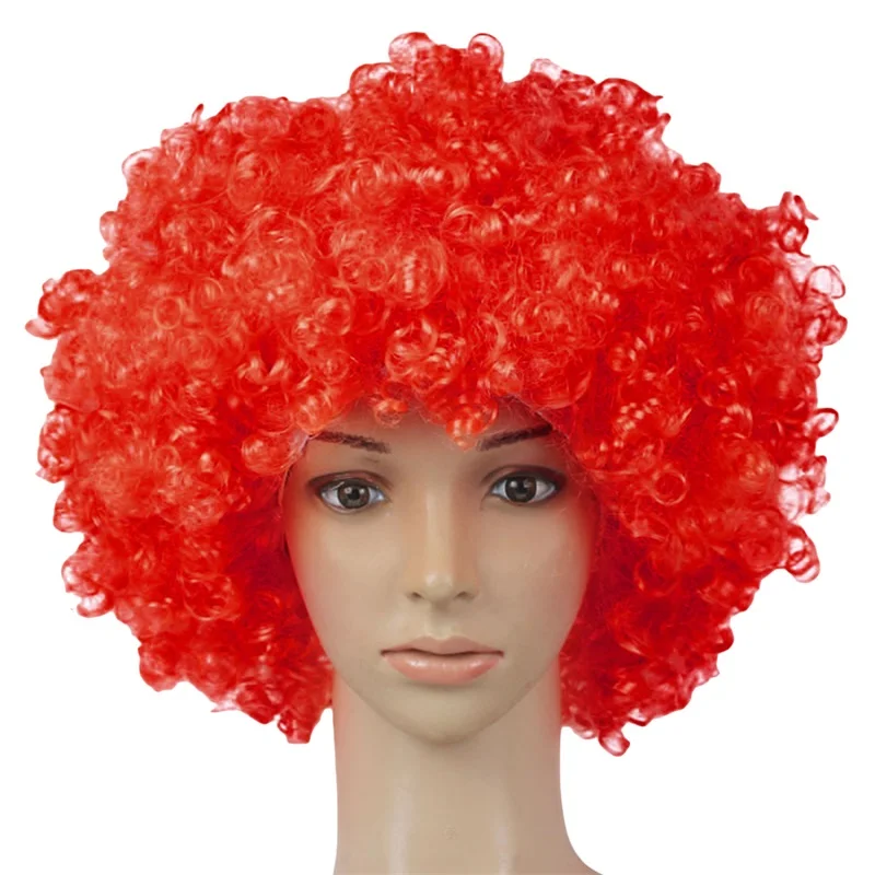 2023 Performance Wavy Curly Clown Wig Cosplay Hair for Dance Christmas Adult Birthday Party Decor Party Hats Kids Gift Supplies