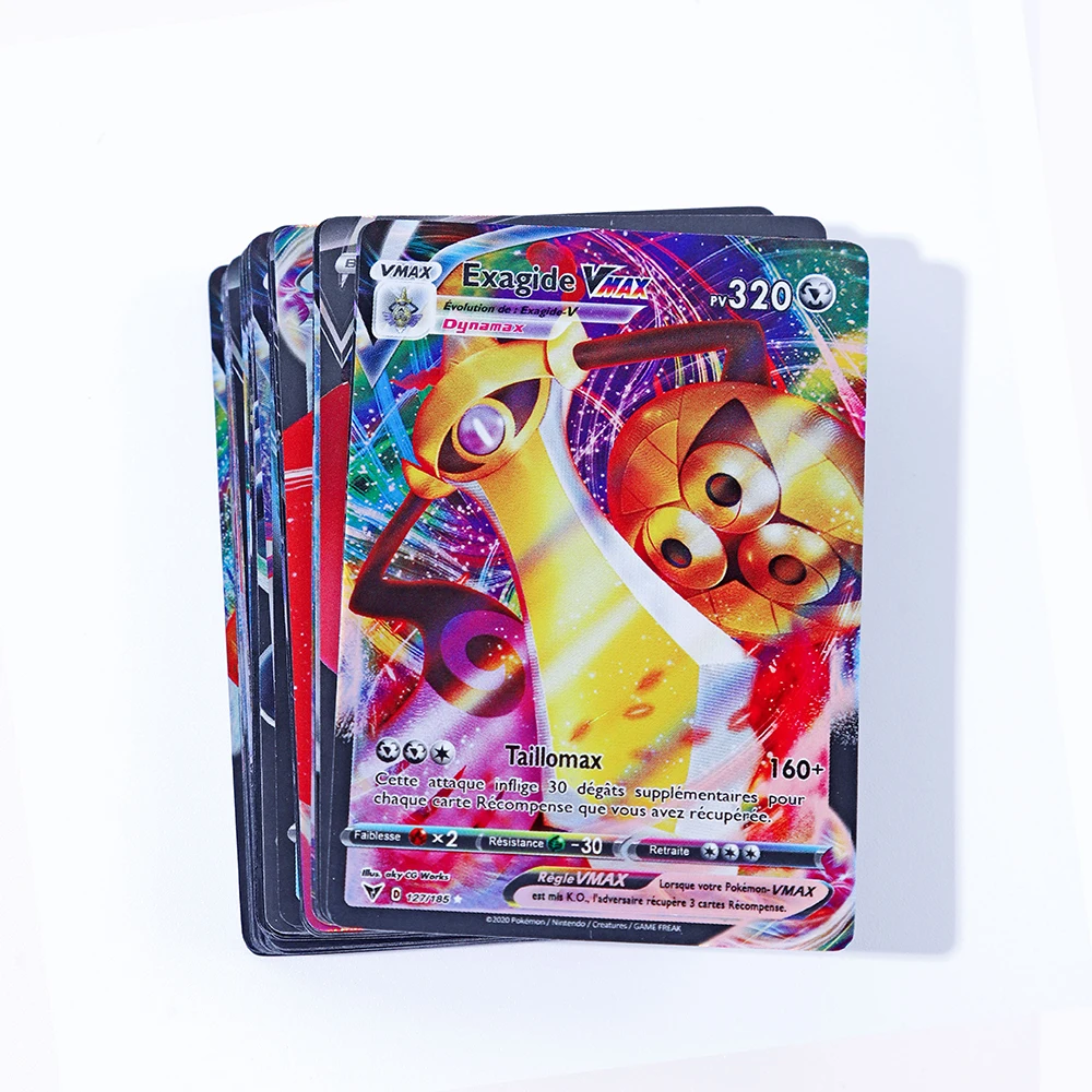20 шт. французские карты покемона GX Vmax MEGA Charizard Pikachu Carte игра Покемон Боевая карта