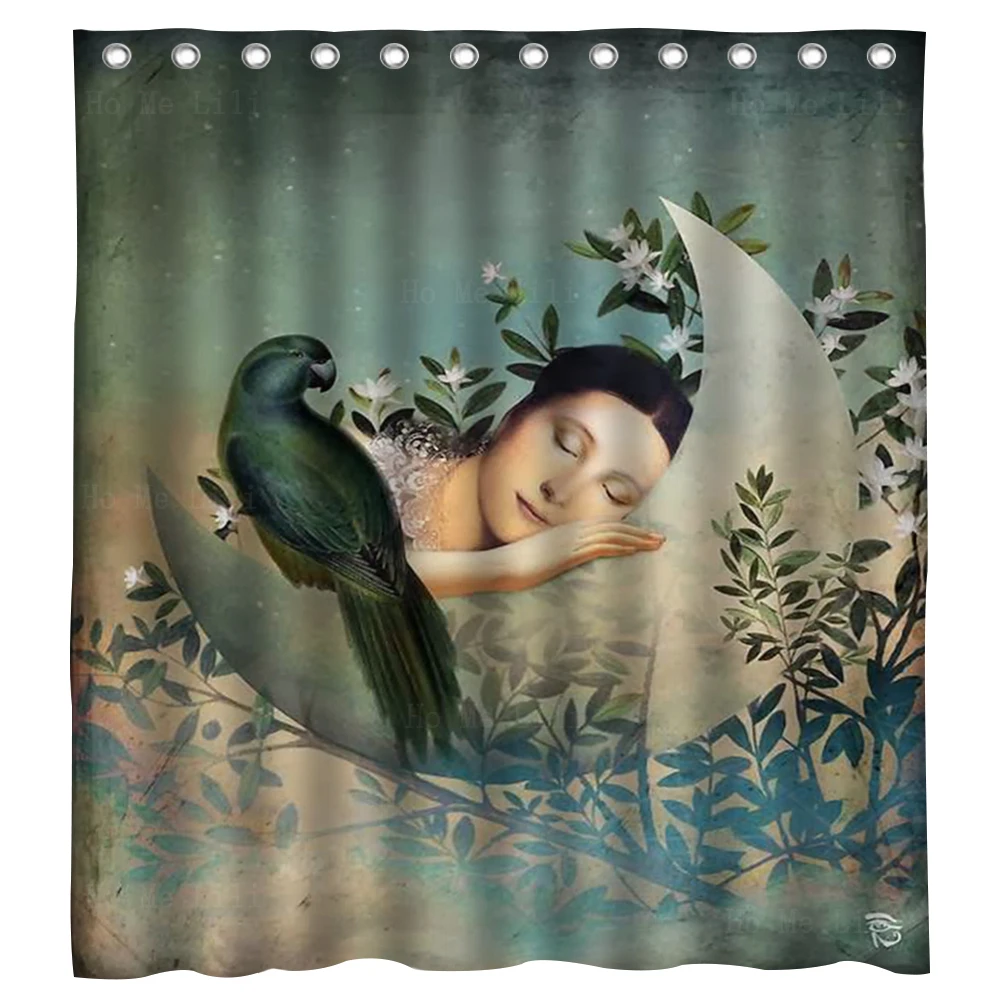 

Surrealista Moon Around The World Deep Sea Mermaid Pearl Bird And Women Shower Curtain By Ho Me Lili For Bathroom Decor