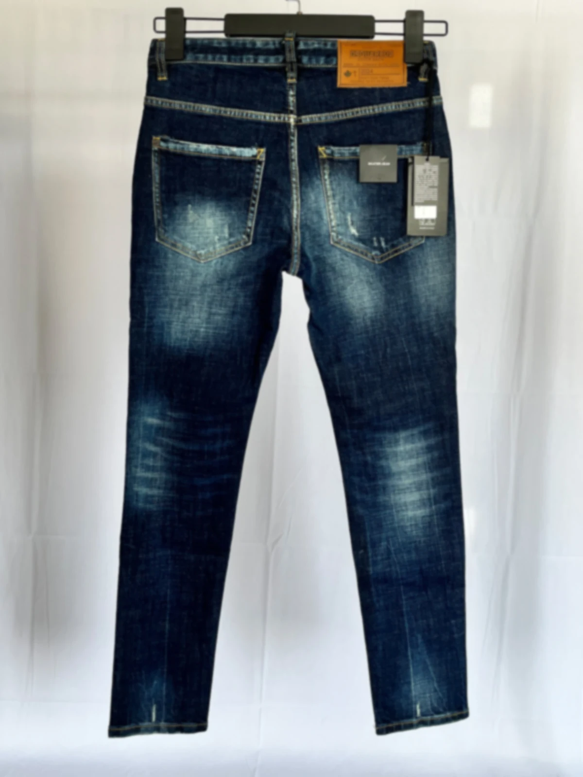 2024 весна и лето новые джинсы D2 модные мужские потертые шлифовальные отверстия