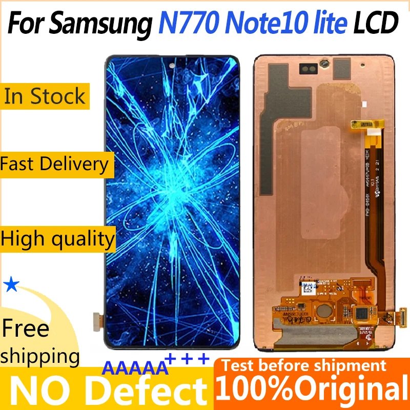 Super AMOLED incell N770 Оригинальный ЖК-дисплей для Samsung Galaxy Note 10 Lite дисплей с рамкой Note10 N770F