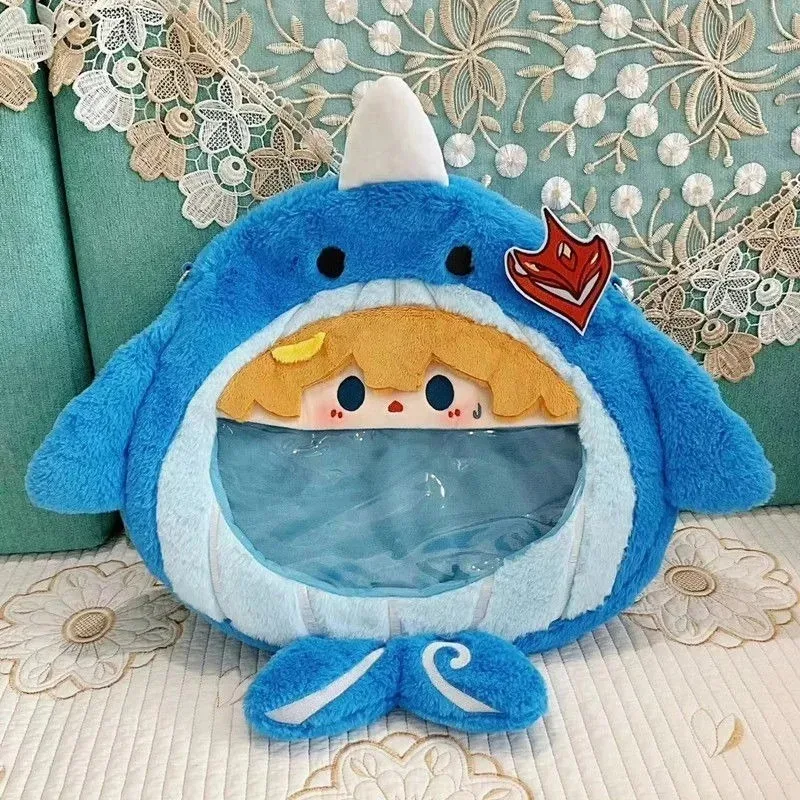 Игра Тарталья Косплей Милый Кит Плюшевый Itabag Прозрачный Рюкзак Аниме Kawaii Сумка