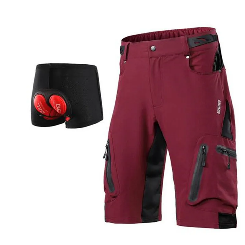 

ARSUXEO Mens MTB Downhill Shorts Men Mountain Bicycle Cycling Breathable Water Resistant Short Mountain Bike Short
