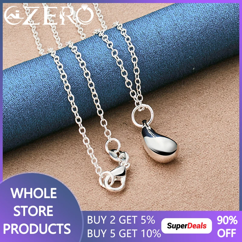 

ALIZERO 925 Sterling Silver Water Drop Pendant Necklace 16-30 Inch Chain For Women Fashion Wedding Engagement Party Jewelry Gift