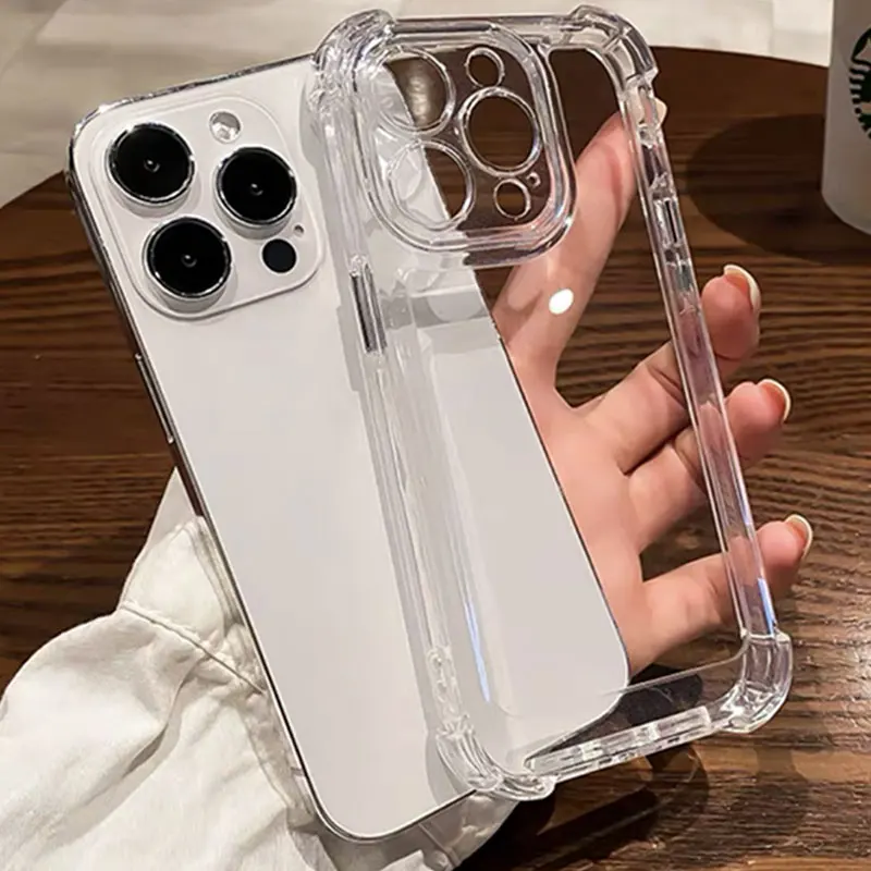 Роскошный Прозрачный ударопрочный акриловый чехол для iPhone 13 14 11 12 Pro Max X XR XS 7 8 Plus, мягкий силиконовый бампер, прозрачный жесткий чехол