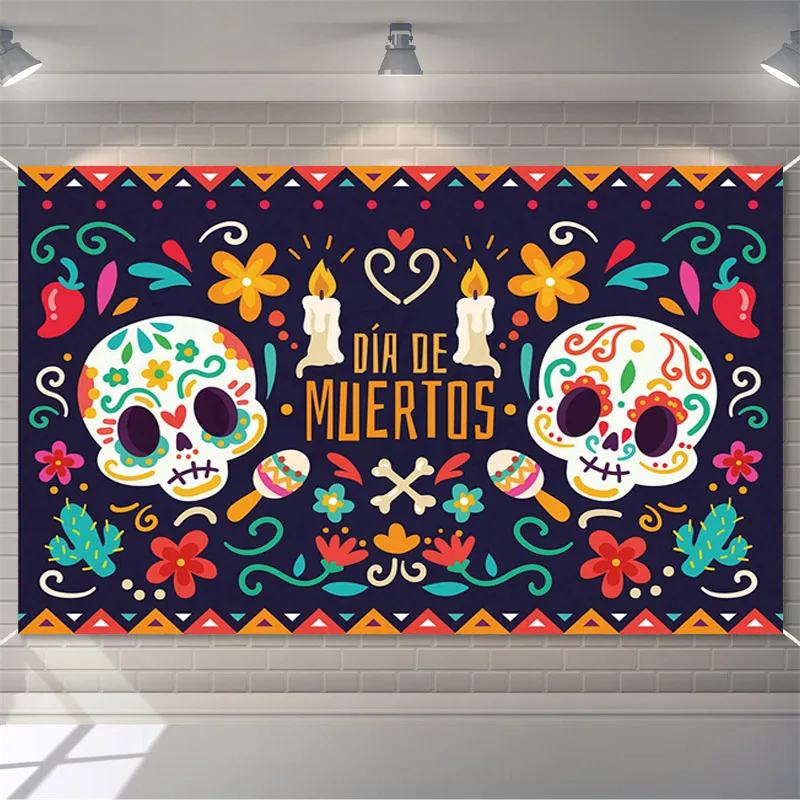 День мертвых фотография декорация мексиканский Хэллоуин череп фон 5x 3ft/6x4ft