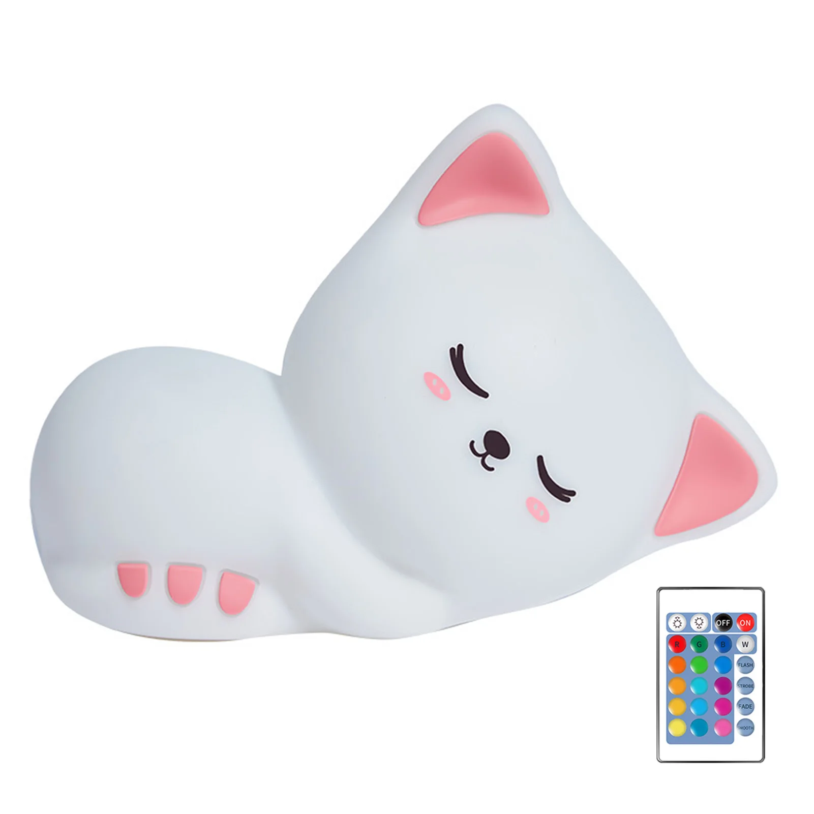 

Silicone LED Kids Night Light Color-Changing LED Cute Night Light For Kids USB Cute Lamp With Warm White For Bedroom Kids Room