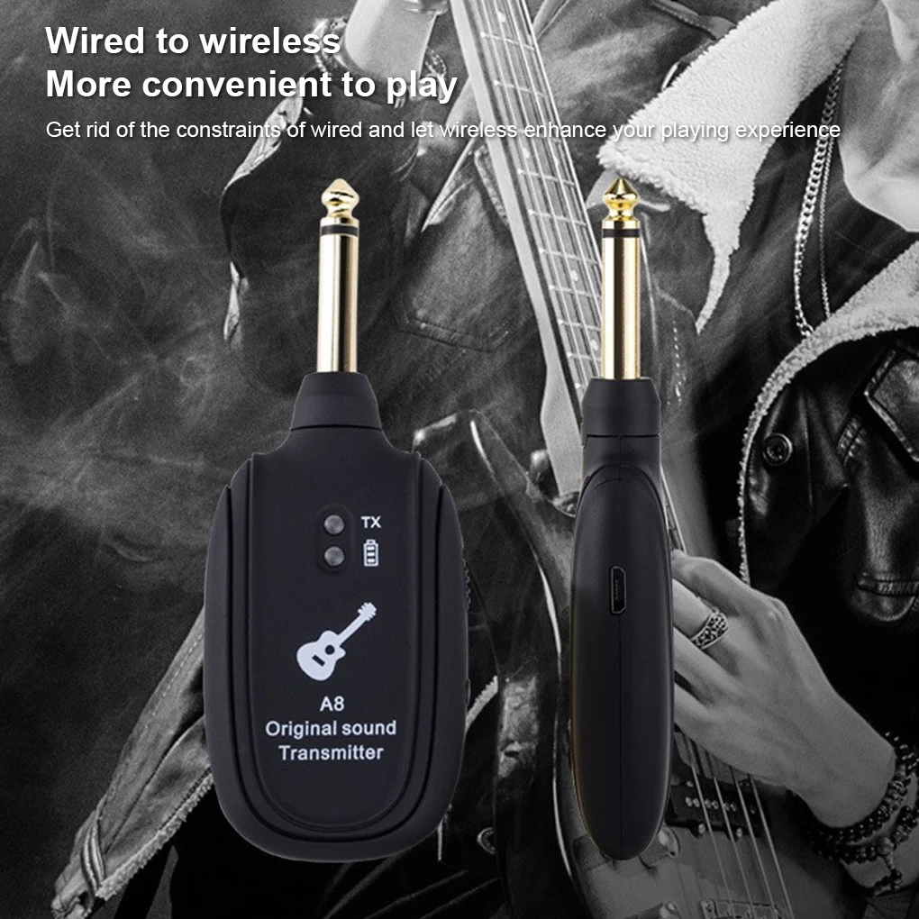 

Пластиковый передатчик для электрогитары, портативный индикатор 30 м, 200 мАч, портативный беспроводной приемник с низкой задержкой басов