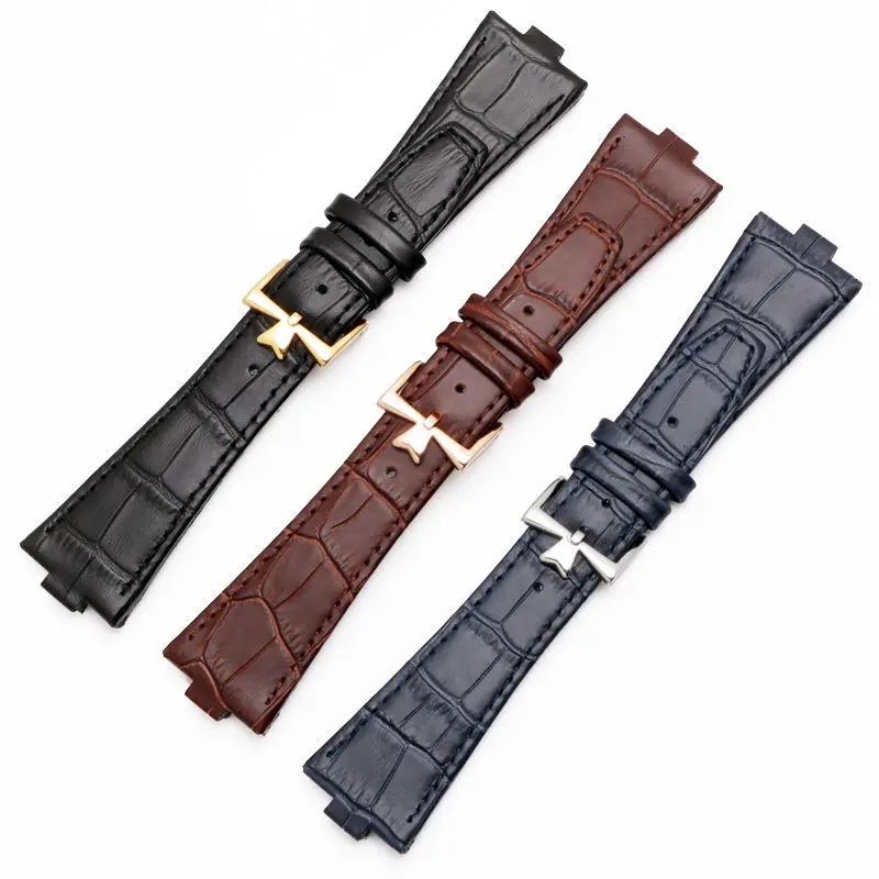 high-end Genuine leather strap is suitable for Vacheron Constantin OVERSEAS Series 4500V 5500V P47040 stainless steel buckle