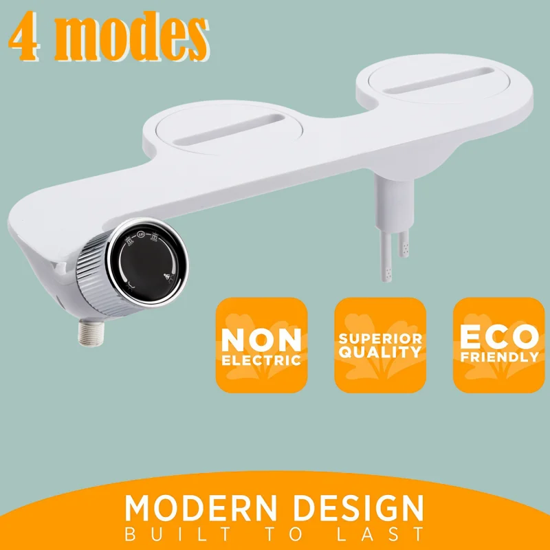 

Adjustable Manual Bidet Easy Install Self-Cleaning Butt Washing Home Spray Cold Water Hygiene Non-Electric Dual Nozzle Tool