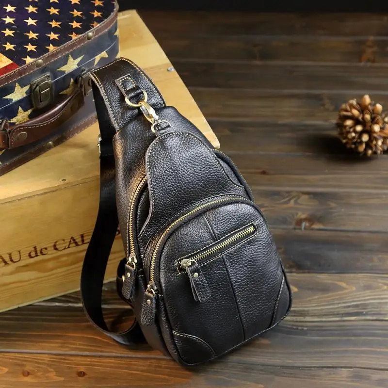 

Leather Chest Bag Women's Cowhide Shoulder Bag Fashion Casual Chest Bag