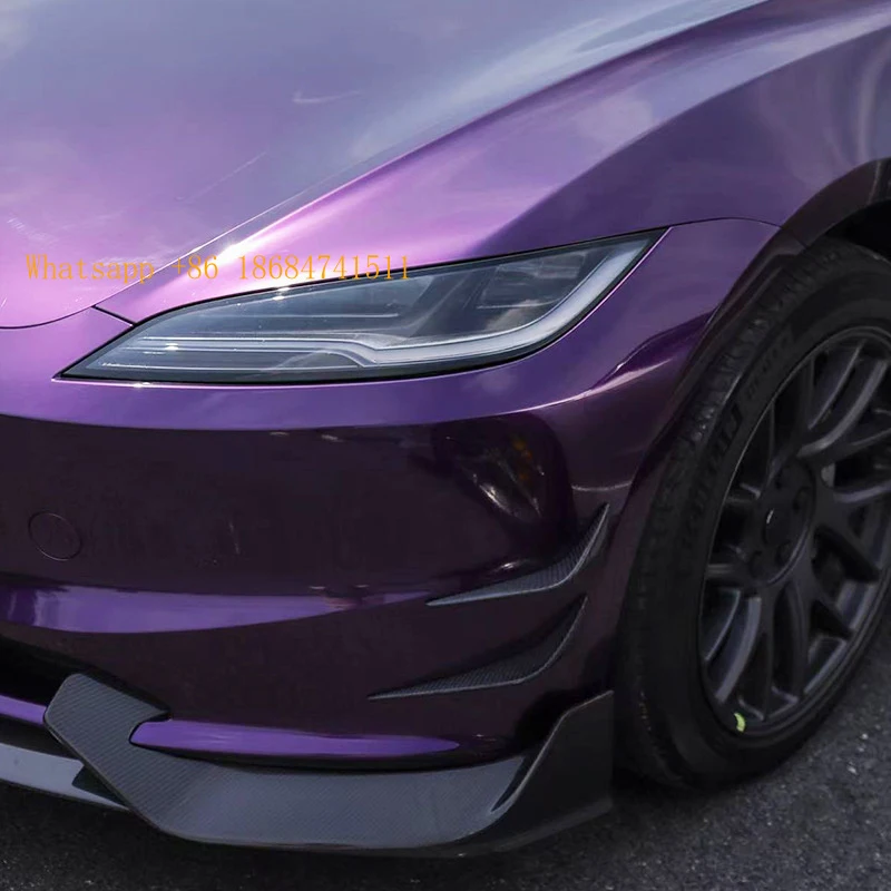 Фото Карбоновые сплиттеры-канарды для переднего бампера Model 3 Highland 2024-2025 №2