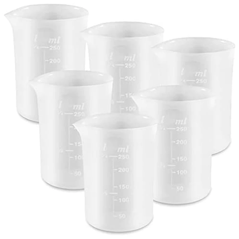 

6 шт., силиконовые мерные чашки для ювелирных изделий, 250 мл