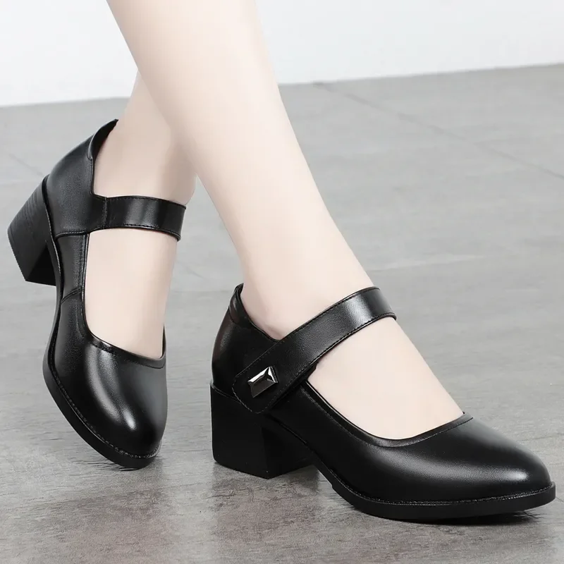 sapatos femininas women cool comfort black square heel shoes for student school lady casual spring summer hotel work fa69