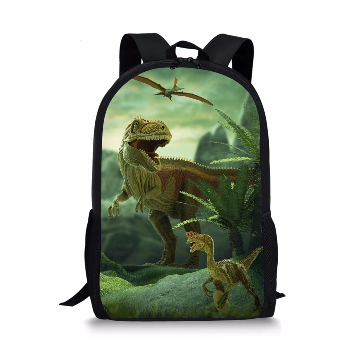 Cool Dinosaur Element Printing Pattern School Backpacks Personalized Kids Daypack New Design Rucksack for Teenager