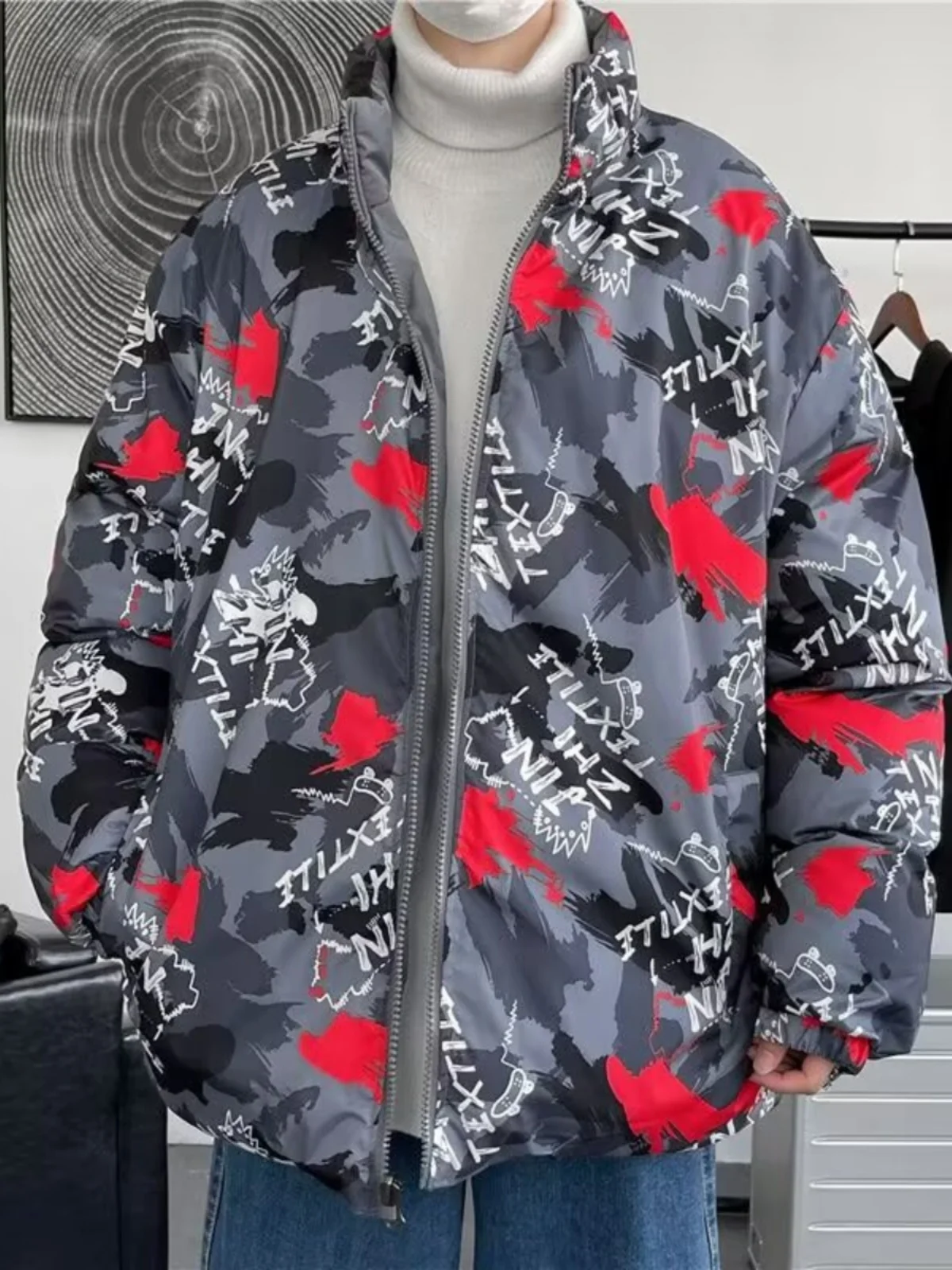 Двусторонняя одежда на хлопковой подкладке для мальчиков осенне-зимняя модная