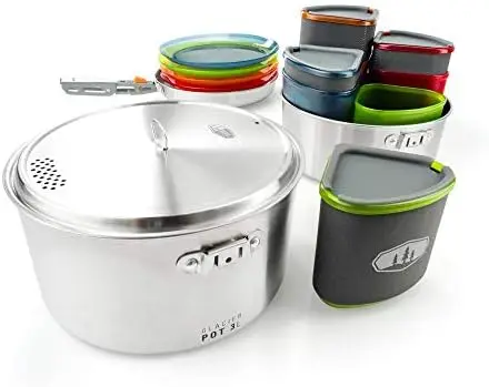 

Набор посуды и столовой посуды из нержавеющей стали для кемпинга и походов на 4 человека