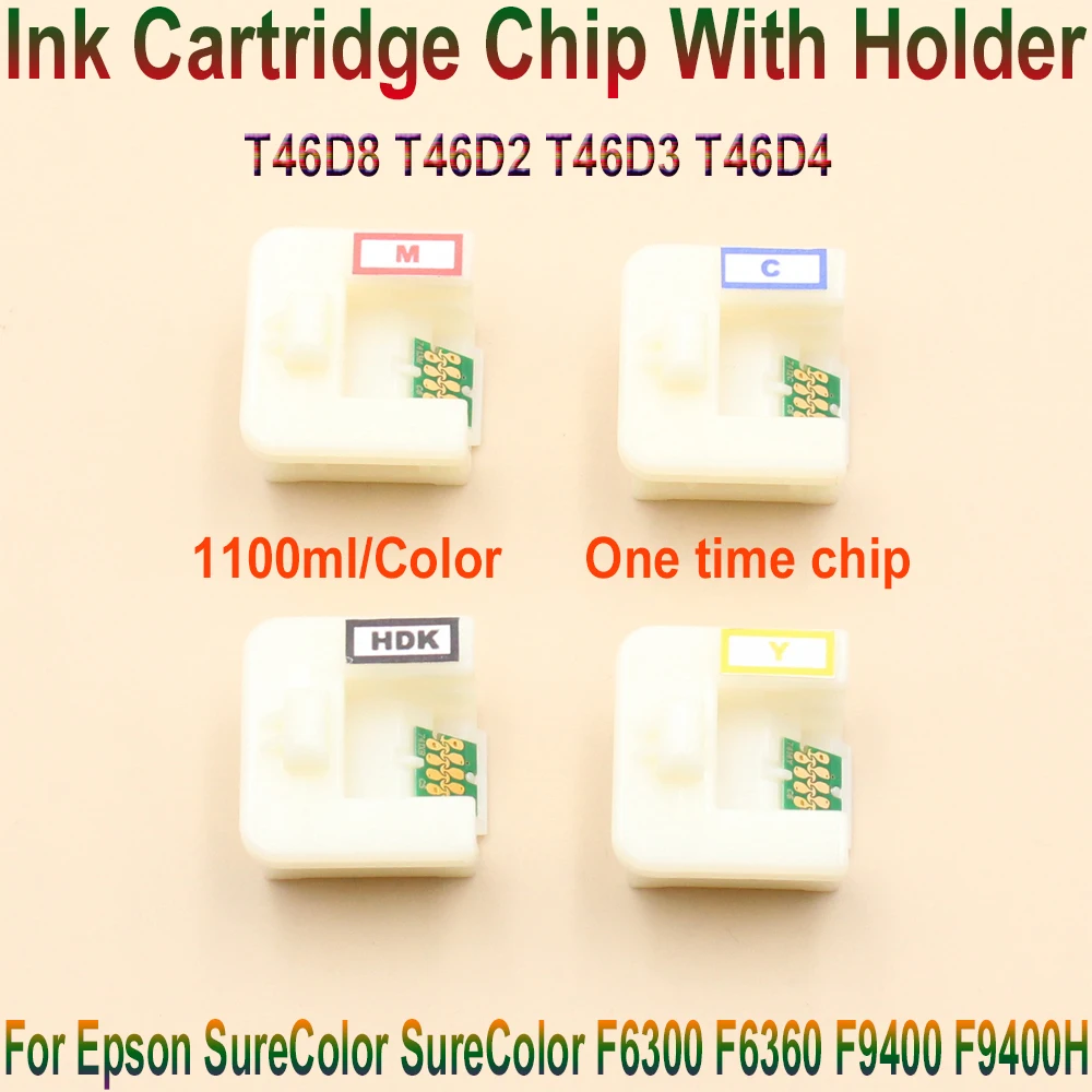Фото T46D T46D2 T46D3 T46D4 T46D8 HDK чип картриджа с держателем для принтера Epson SureColor F6300 F6360 F9400 F9400H Европа №2