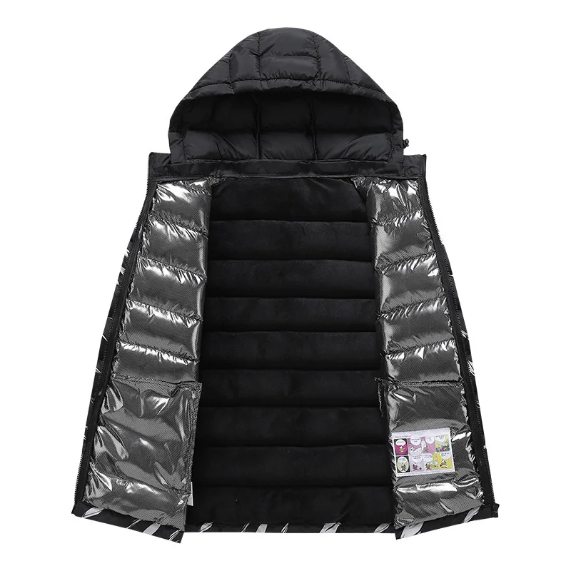 Didiboer Autumn Winter Men Hooded Parkas Jackets Men Thicken Trend Hat Detachable Casual Warm Cotton Parka Jacket Men Clothing