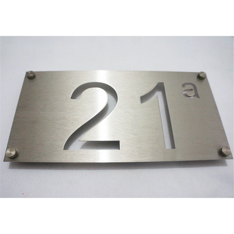 

Customized House Number Street Name Composite Aluminum Board Sign Outdoor Plaque Office Door Floating Backing Panel Signs
