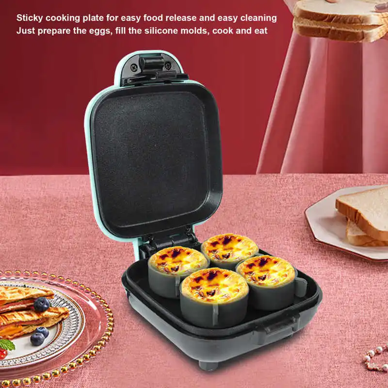 

Four-hole Omelet Pan Non-stick Egg Pancake Steak Pan Cooking Egg Ham Pans Breakfast Maker Cookware 420W Egg Bite Maker