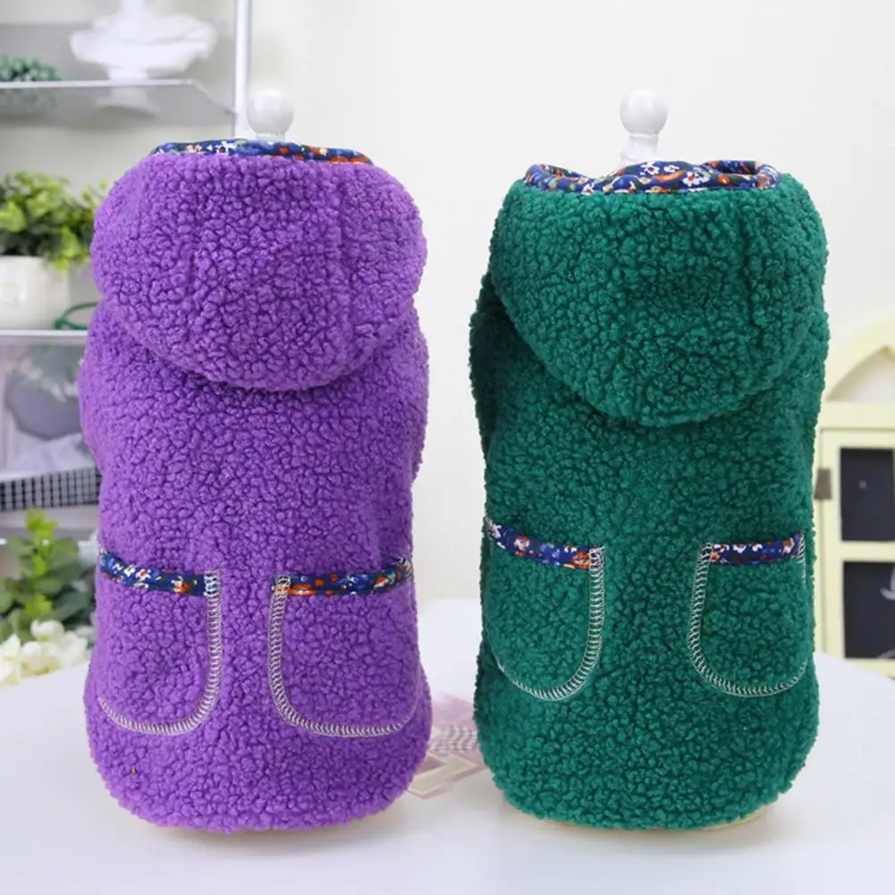 

Cute Dog Winter Coat Soft Pockets Single-breasted Two-leg Pet Coat Pet Winter Coat Pet Coat
