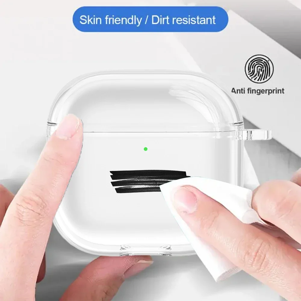 Прозрачный защитный чехол для наушников Airpods 4 мягкий ударопрочный из ТПУ с