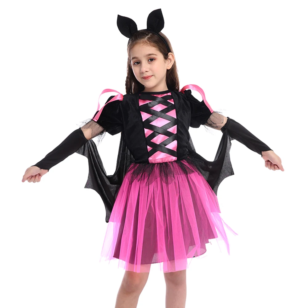 Костюмы На Хэллоуин Для Детей Платье Тему Ведьмы Девочек С Крыльями Летучей Мыши
