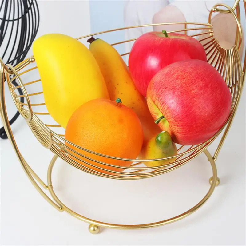 

Hammock Shaped Fruit Basket Woven Iron Wire Multifunctional Serving Display Tray 2023 Storage Hamper Fruit Vegetable Basket