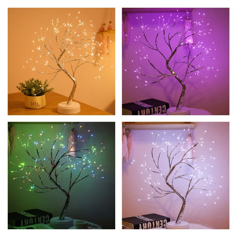 

Лампа на дерево бонсай, искусственный светильник «сделай сам», декоративная лампа на дерево для спальни, настольное Рождественское украшен...
