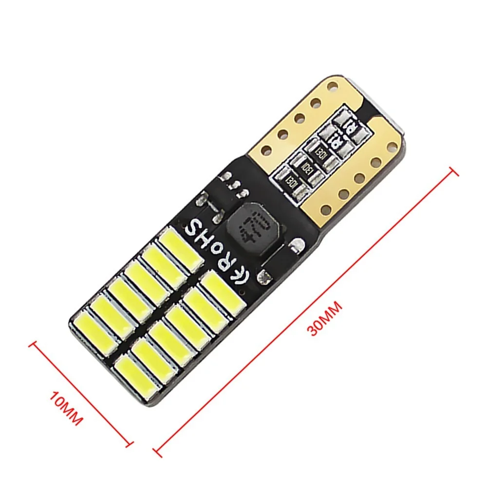 10 шт. широкая лампа декодирования T10 Автомобильная светодиодный ная 4014 24smd CANbus 5 Вт