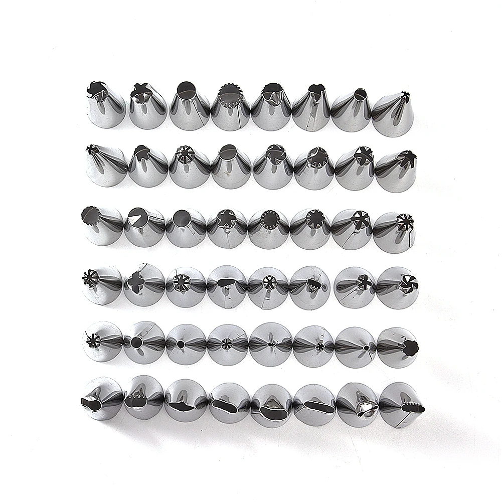 PcsSet Silicone Pastry Bag Tips Kitchen DIY Icing Piping Cream Reusable 48 Nozzle Set Cake Decorating Tools Cake Accessories