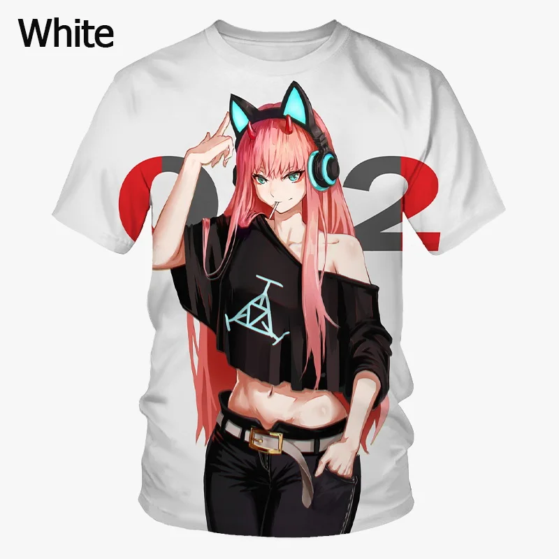 Новинка футболка с 3d принтом аниме DARLING in the FRANXX Zero Two забавная Повседневная