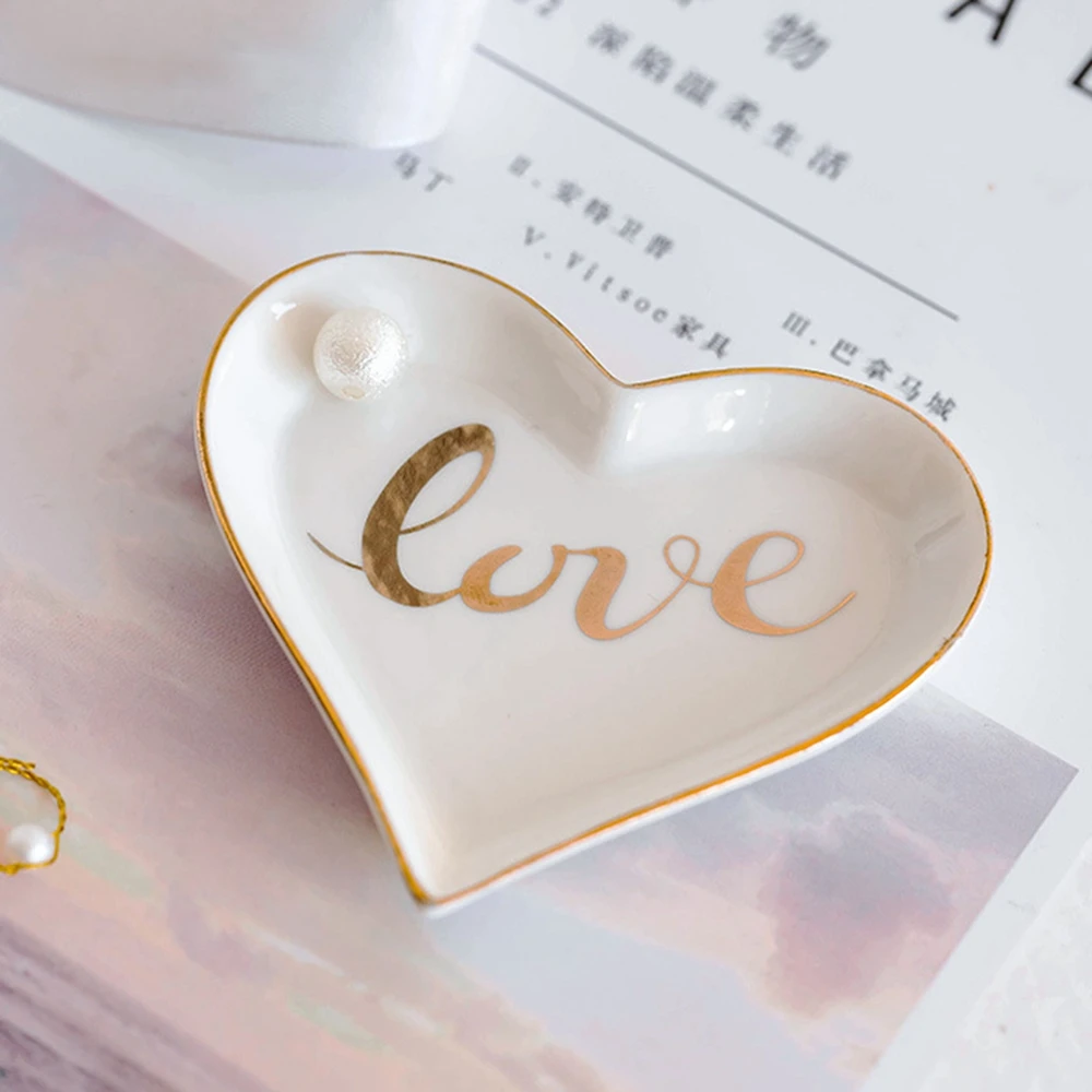 Ceramic Heart-shaped Bowl Snack Fruit Salad Breakfast Kitchen Tableware Home Cooking Dishes Dessert Pudding Plate | Дом и сад