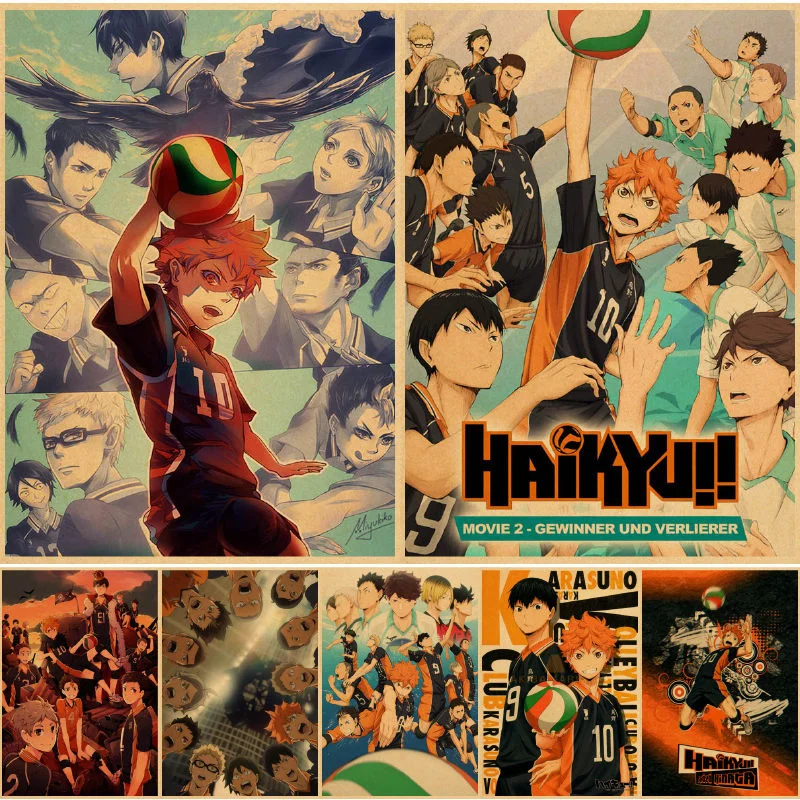 

Haikyuu!! Wall posters affiche murale islam paper poster vintage affiche murale bedroom decor cuadros pictures poster vintage