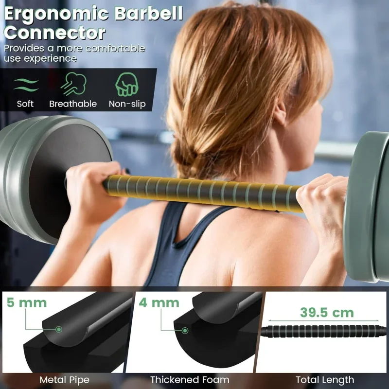 Регулируемые гантели GYMAX набор свободных весов 4 в 1 с разъемом 92/47 фунтов