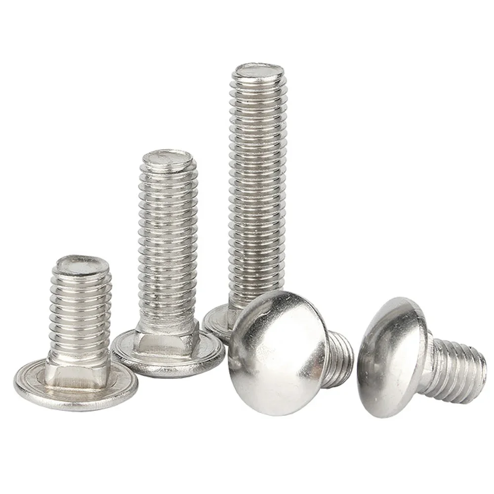 10 шт. M4 M5 M6 M8 M10 M12 -100 мм длинный болт каретки с круглой головкой и квадратной шеей