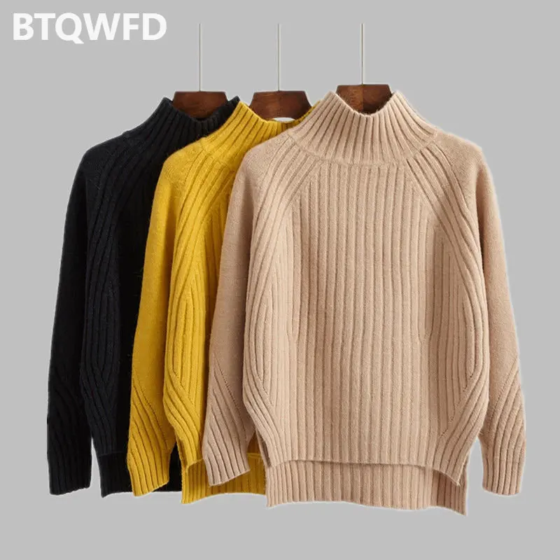

Sweaters Top Pullovers Half Turtleneck Autumn Winter Female Clothing Slim Knitted Fashion 2022 New Solid Color Women Long Sleeve