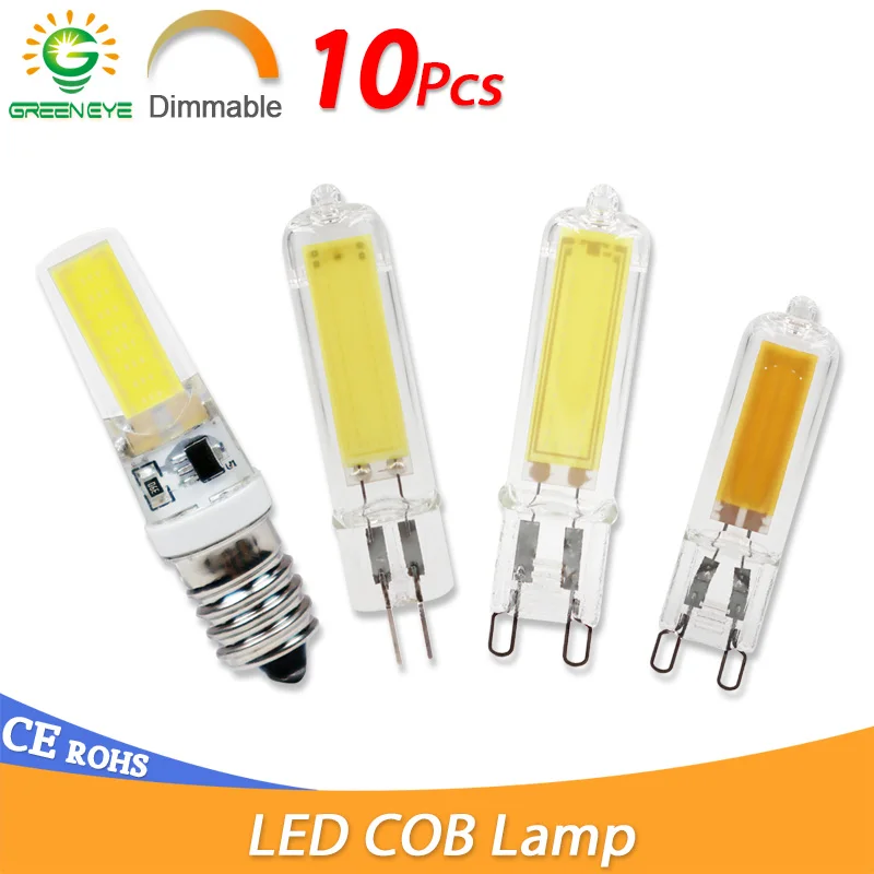 

10pcs/lot LED G4 G9 E14 3W 6W 9W 12W LED COB Bulb AC/DC 12V 220V LED Spotlight Chandelier Lighting Replace 30W 60W Halogen Lamps